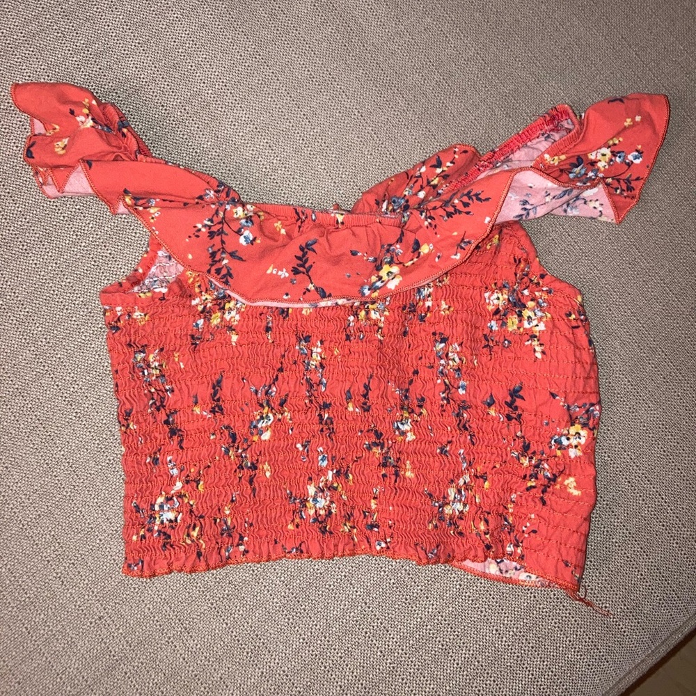 Red Floral Crop Top